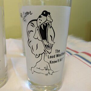 Vintage Bar Glasses "Party Critters" Set #'s 1-4
